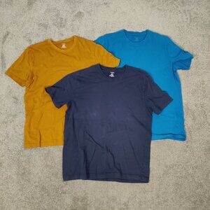 George Men's Regular Tee 3 Pcs Size M Navy Camel Blue Cotton Summer Lightweight